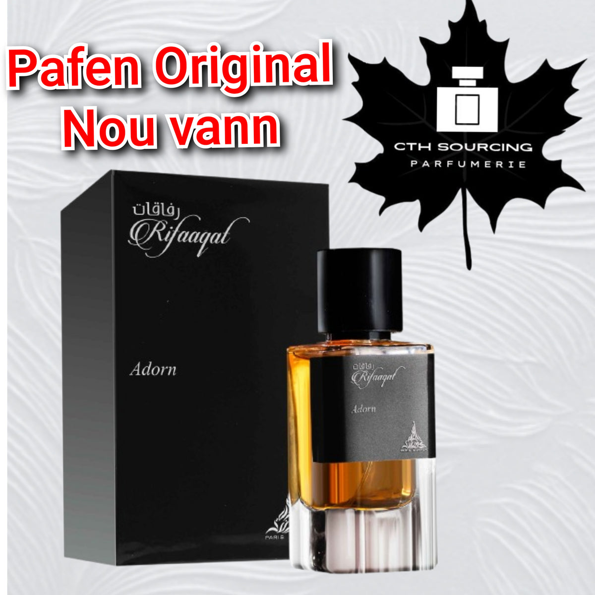 Paris Corner RIFFAQAT Adorn Eau de Parfum 2.8 oz pou fi ak gason
