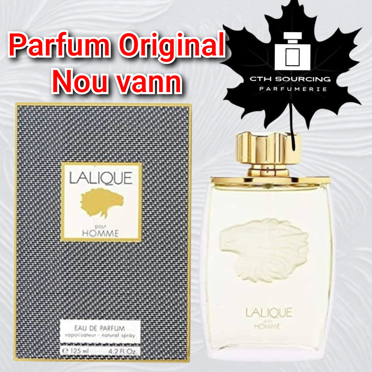 Lalique Pour Homme Tete Lion Eau de Parfum 4.2 oz pou gason