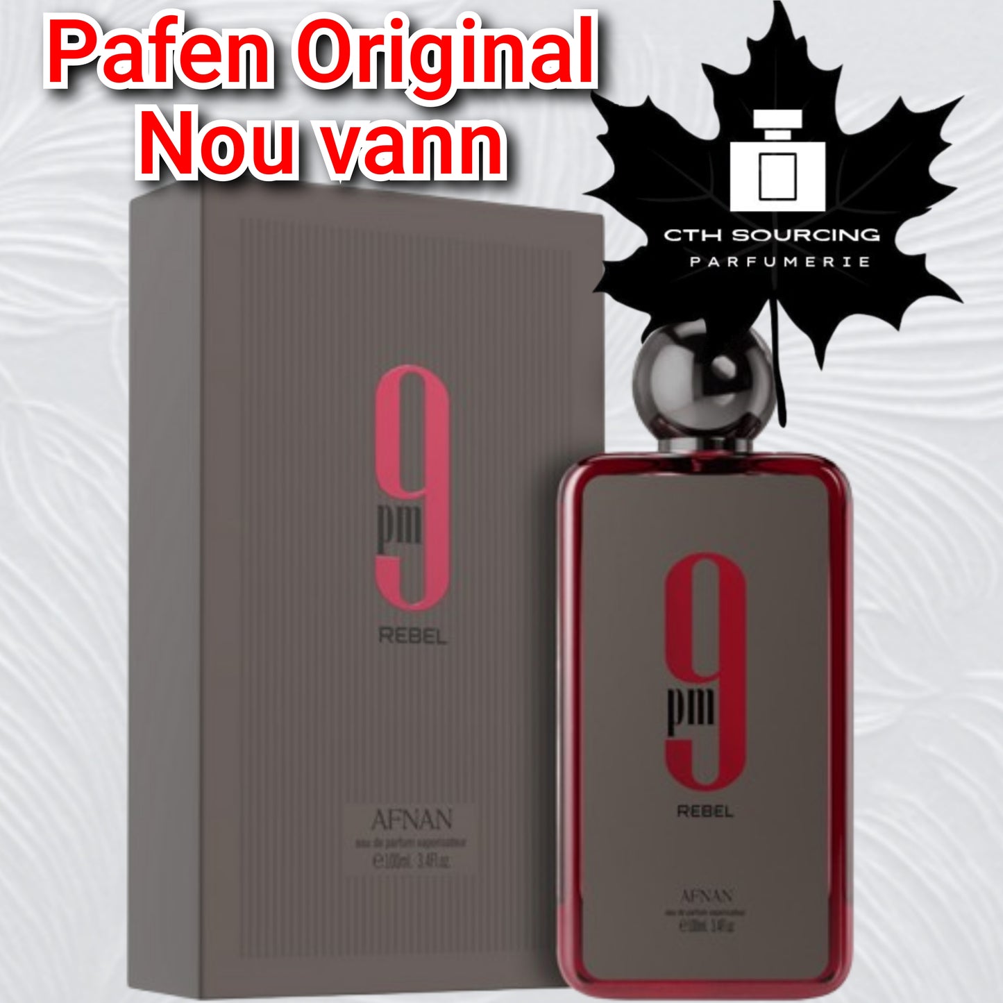 Afnan 9PM Rebel Eau de Parfum Red for Men (3.4 oz / 100 ml) pou gason