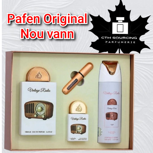 Lattafa Vintage Radio 3 Pcs Set pou fi ak gason